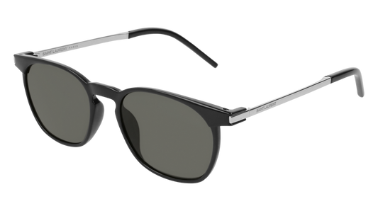 Saint Laurent Sunglass Unisex Black Silver Grey