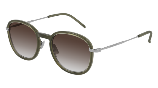 Saint Laurent Sunglass Unisex Green Silver Brown