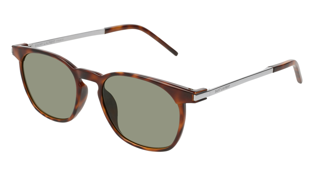 Saint Laurent Sunglass Unisex Havana Silver Green