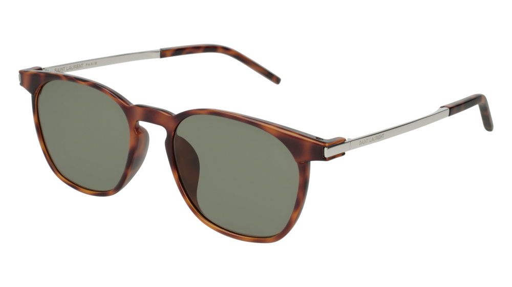 Saint Laurent Sunglass Unisex Havana Silver Green