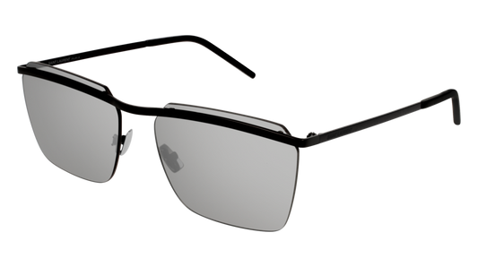 Saint Laurent Sunglass Unisex Black Black Silver