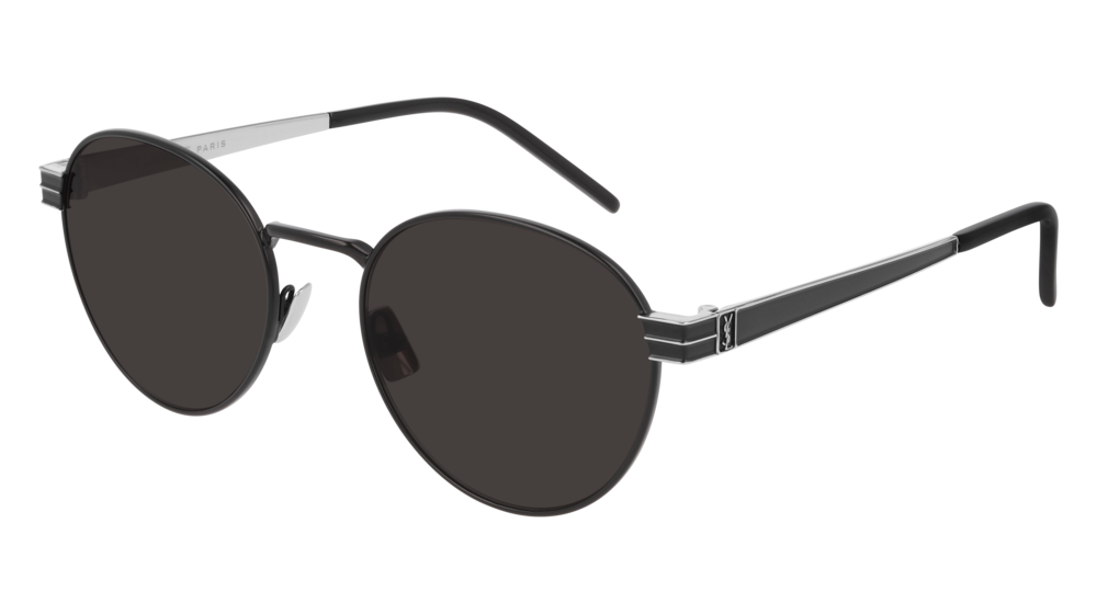 Saint Laurent Sunglass Unisex Black Silver Black