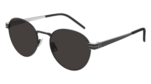 Saint Laurent Sunglass Unisex Black Silver Black