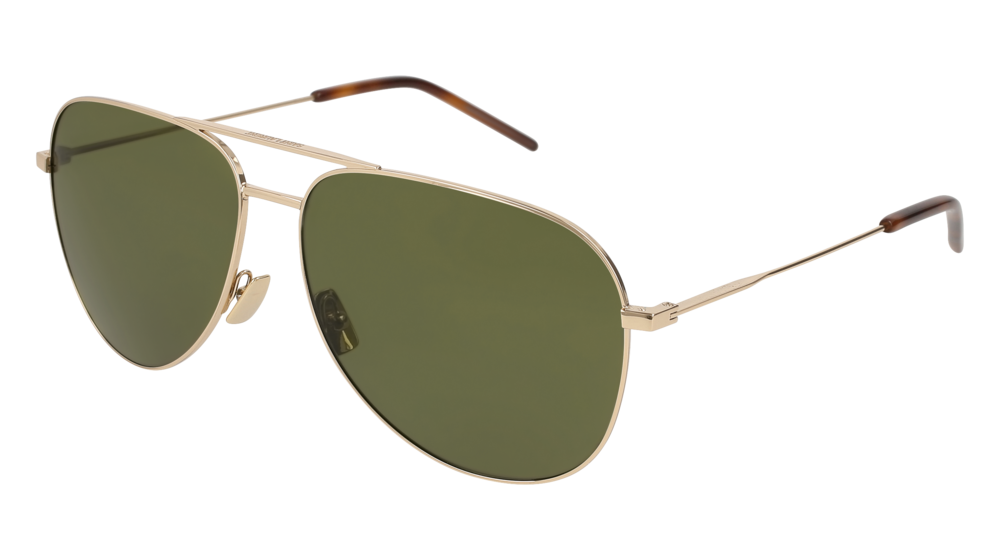 Saint Laurent Sunglass Unisex Gold Gold Green