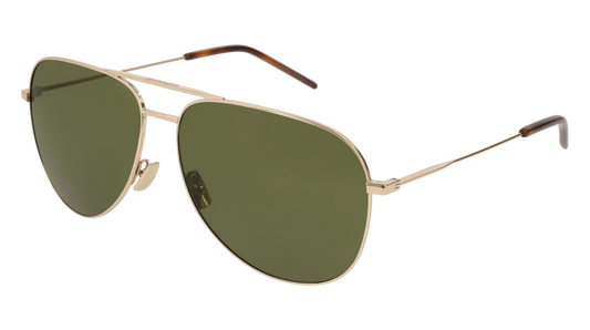 Saint Laurent Sunglass Unisex Gold Gold Green