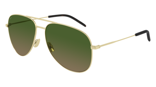 Saint Laurent Sunglass Unisex Gold Gold Green