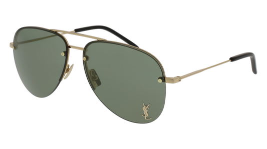 Saint Laurent Sunglass Unisex Gold Gold Green