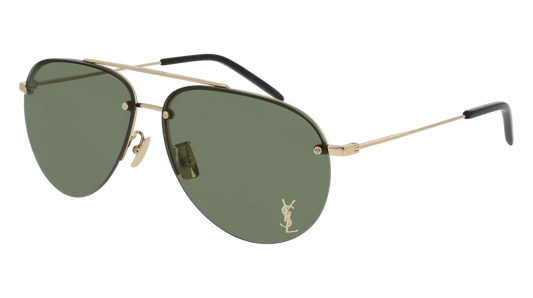 Saint Laurent Sunglass Unisex Gold Gold Green