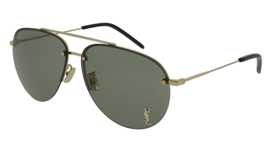 Saint Laurent Sunglass Unisex Gold Gold Green