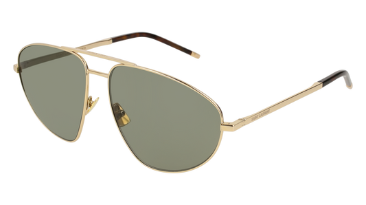 Saint Laurent Sunglass Unisex Gold Gold Green