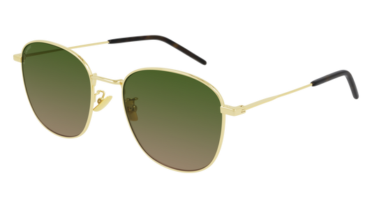 Saint Laurent Sunglass Unisex Gold Gold Green