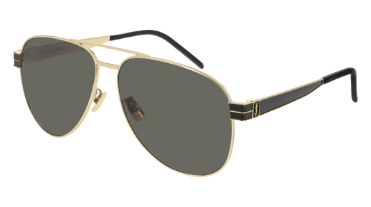 Saint Laurent Sunglass Unisex Gold Gold Grey