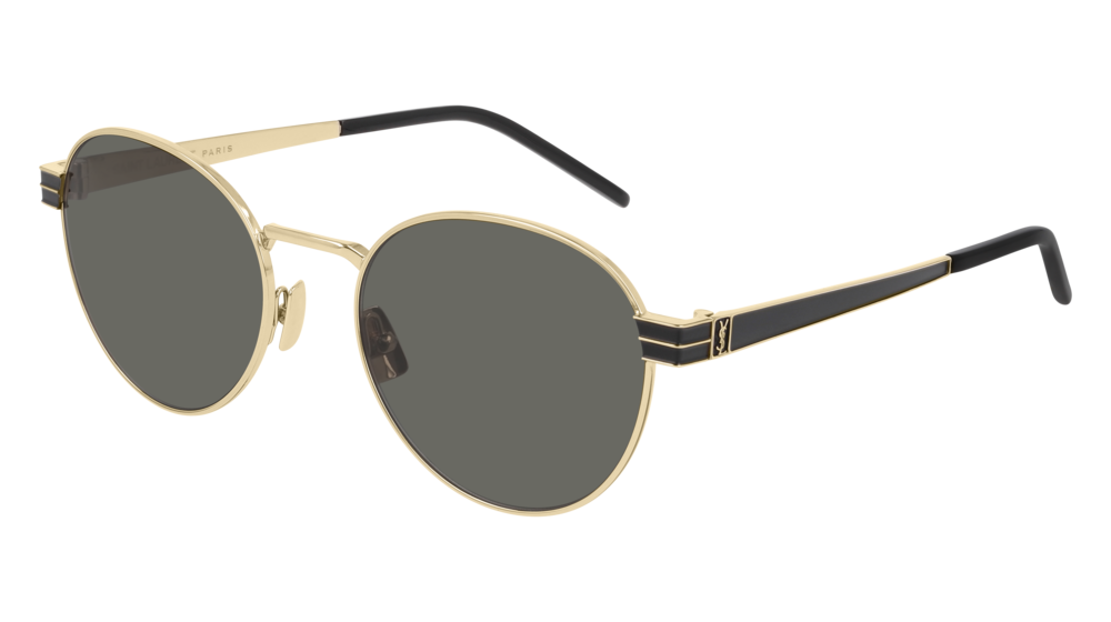 Saint Laurent Sunglass Unisex Gold Gold Grey