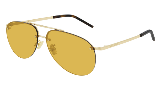 Saint Laurent Sunglass Unisex Gold Gold Yellow