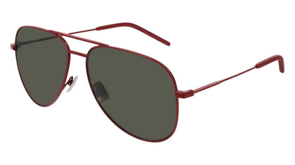 Saint Laurent Sunglass Unisex Red Red Grey