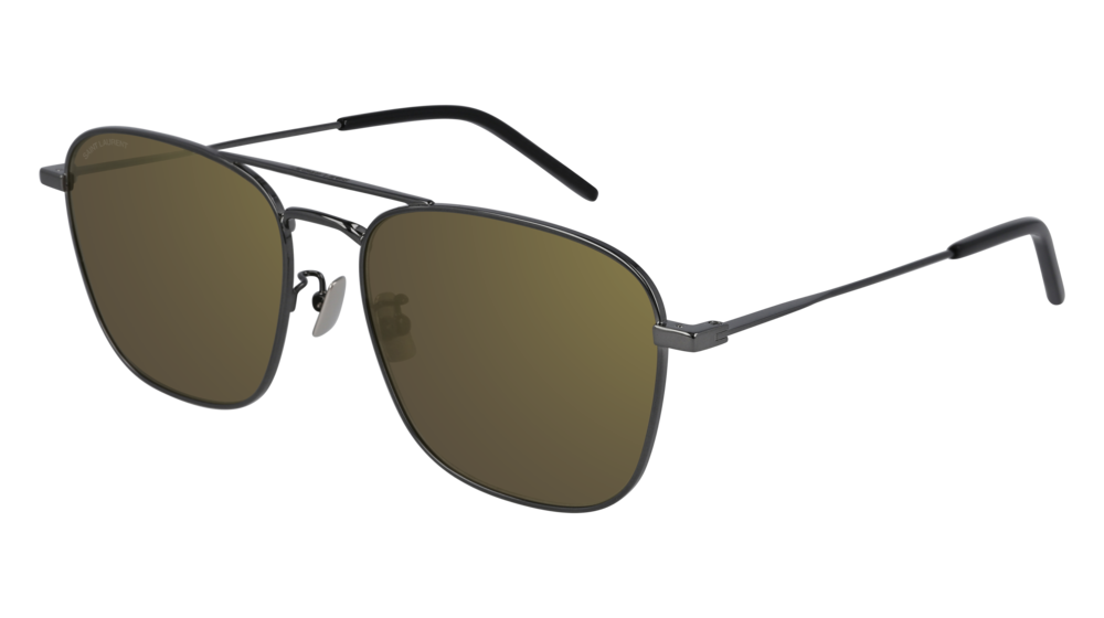 Saint Laurent Sunglass Unisex Ruthenium Ruthenium Brown