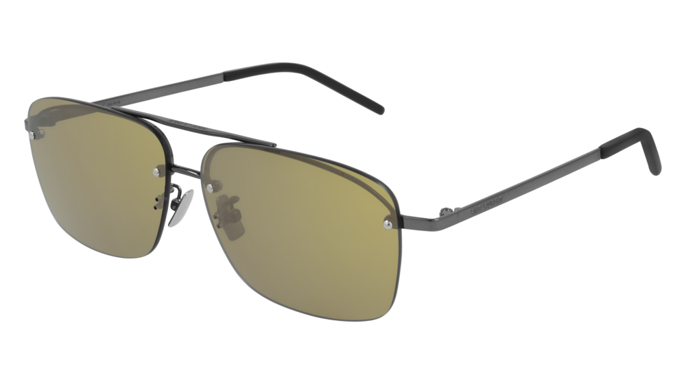 Saint Laurent Sunglass Unisex Ruthenium Ruthenium Brown