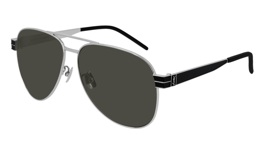 Saint Laurent Sunglass Unisex Silver Black Grey