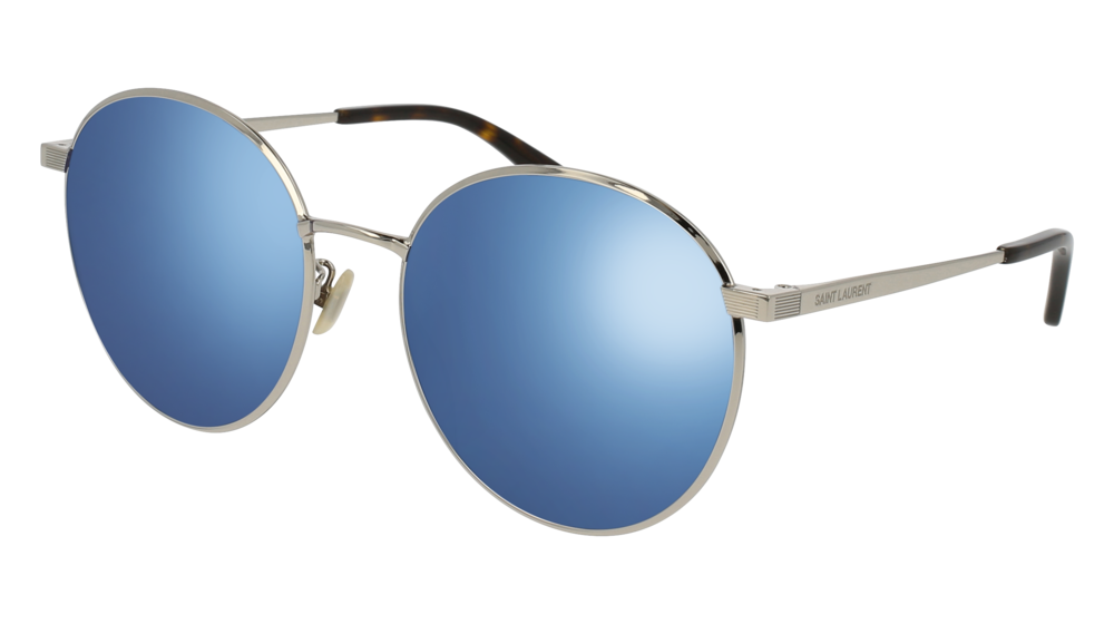 Saint Laurent Sunglass Unisex Silver Silver Blue