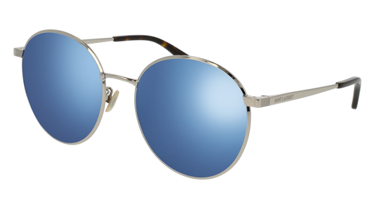 Saint Laurent Sunglass Unisex Silver Silver Blue