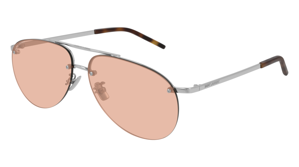 Saint Laurent Sunglass Unisex Silver Silver Brown