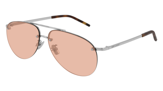 Saint Laurent Sunglass Unisex Silver Silver Brown