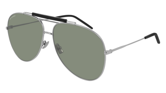 Saint Laurent Sunglass Unisex Silver Silver Green