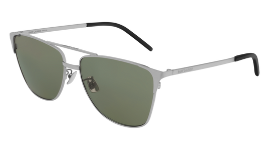 Saint Laurent Sunglass Unisex Silver Silver Green