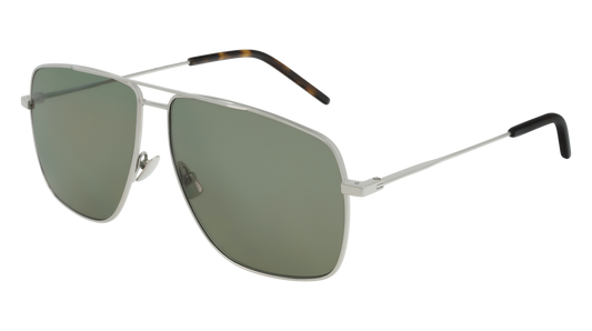 Saint Laurent Sunglass Unisex Silver Silver Green