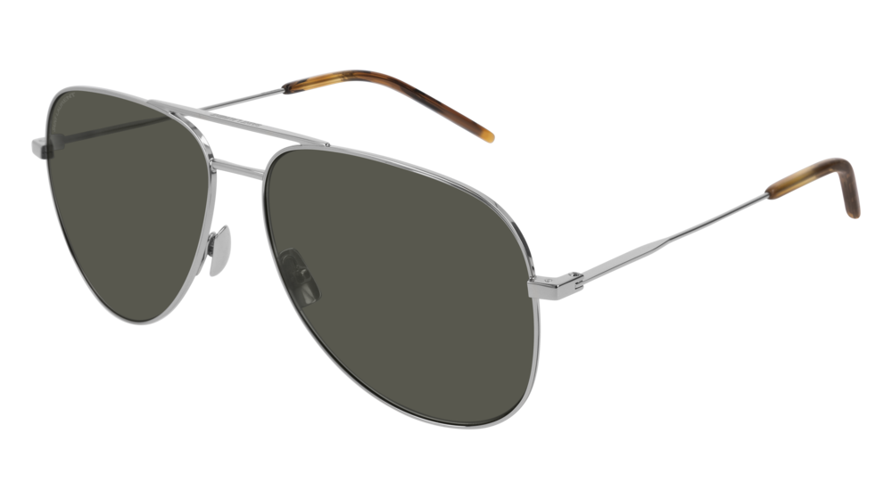 Saint Laurent Sunglass Unisex Silver Silver Grey