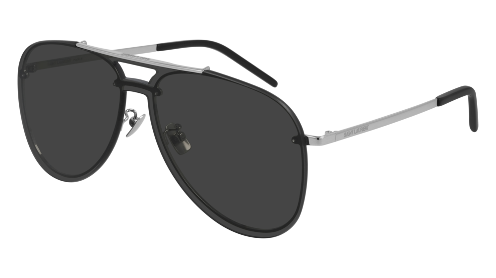 Saint Laurent Sunglass Unisex Silver Silver Grey