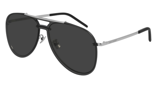 Saint Laurent Sunglass Unisex Silver Silver Grey