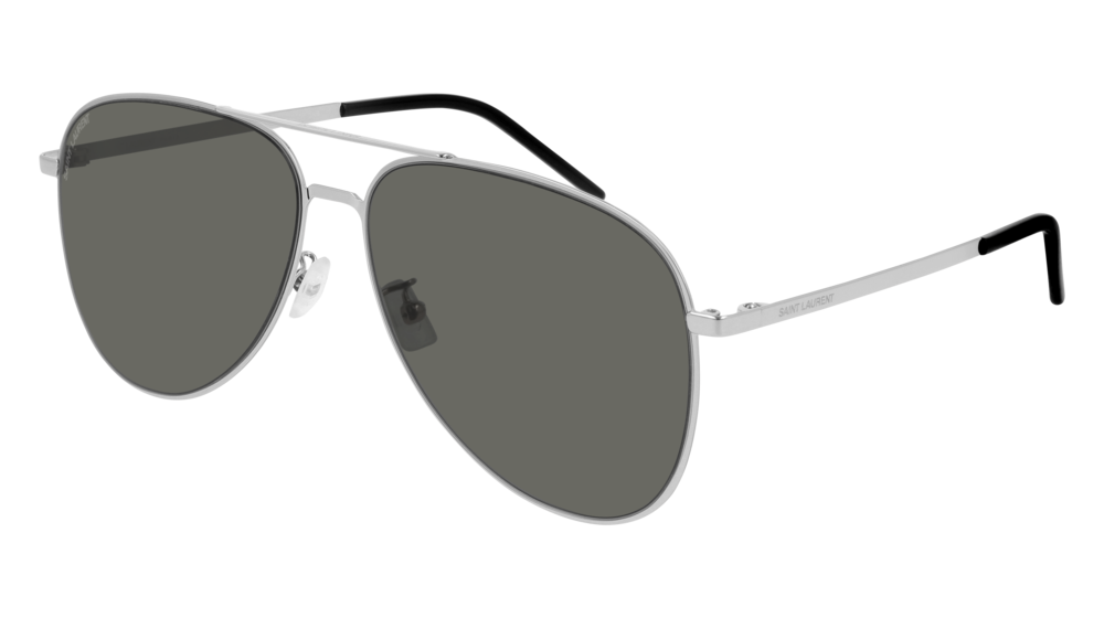 Saint Laurent Sunglass Unisex Silver Silver Grey