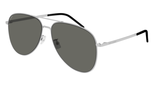 Saint Laurent Sunglass Unisex Silver Silver Grey