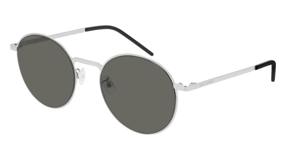 Saint Laurent Sunglass Unisex Silver Silver Grey