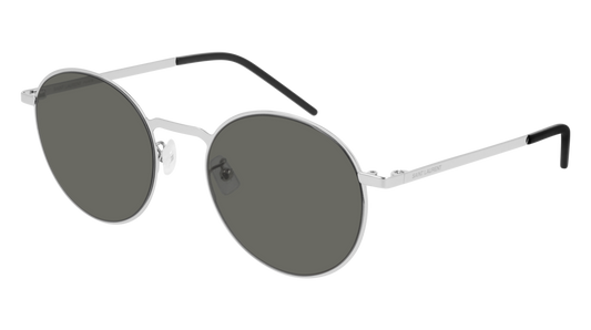 Saint Laurent Sunglass Unisex Silver Silver Grey