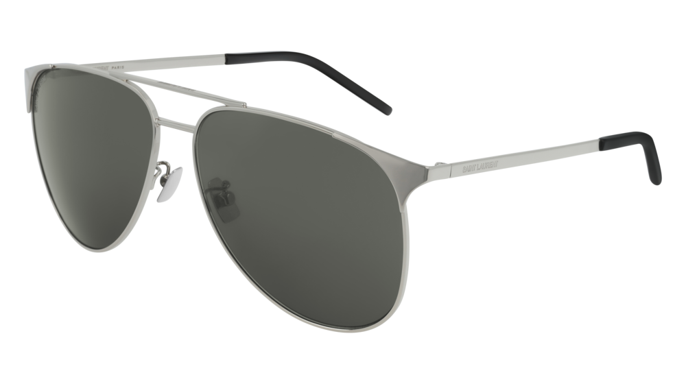 Saint Laurent Sunglass Unisex Silver Silver Grey