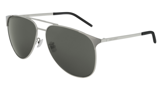 Saint Laurent Sunglass Unisex Silver Silver Grey