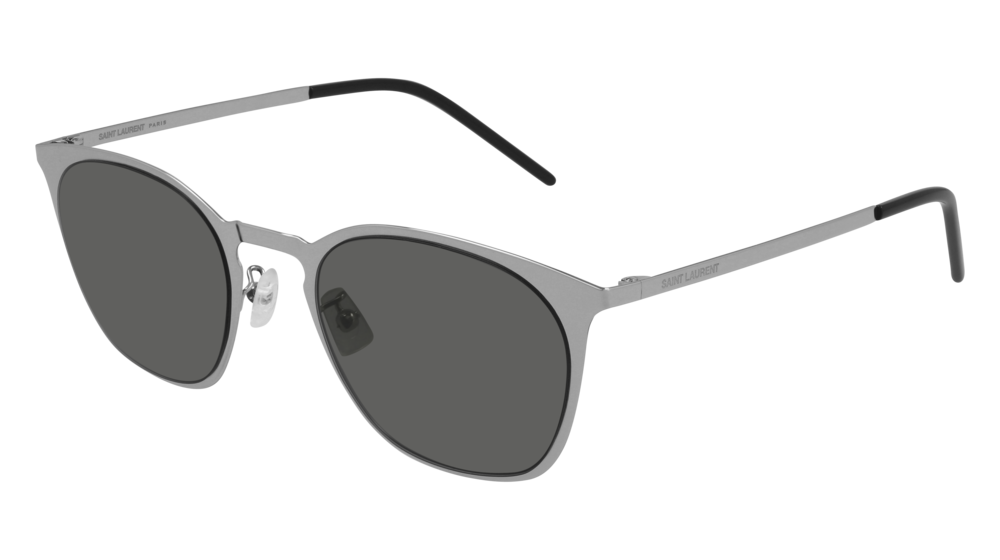 Saint Laurent Sunglass Unisex Silver Silver Grey