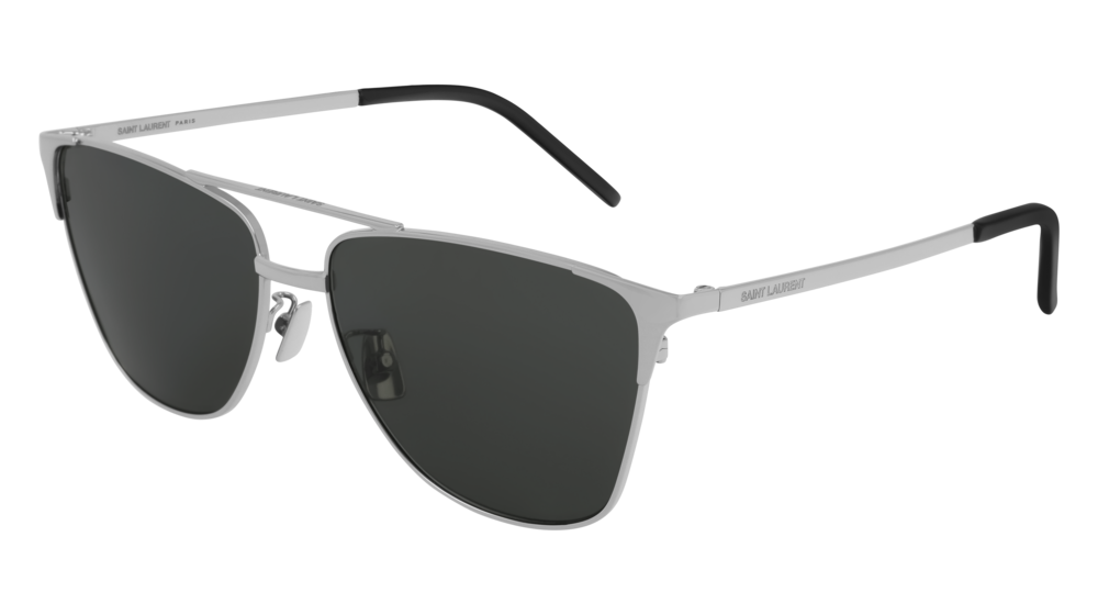 Saint Laurent Sunglass Unisex Silver Silver Grey