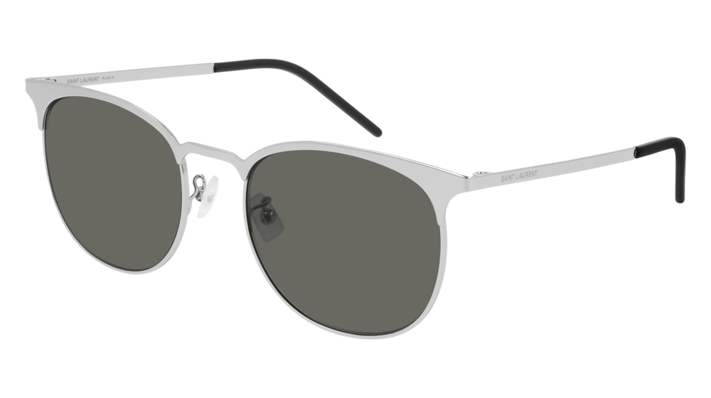 Saint Laurent Sunglass Unisex Silver Silver Grey