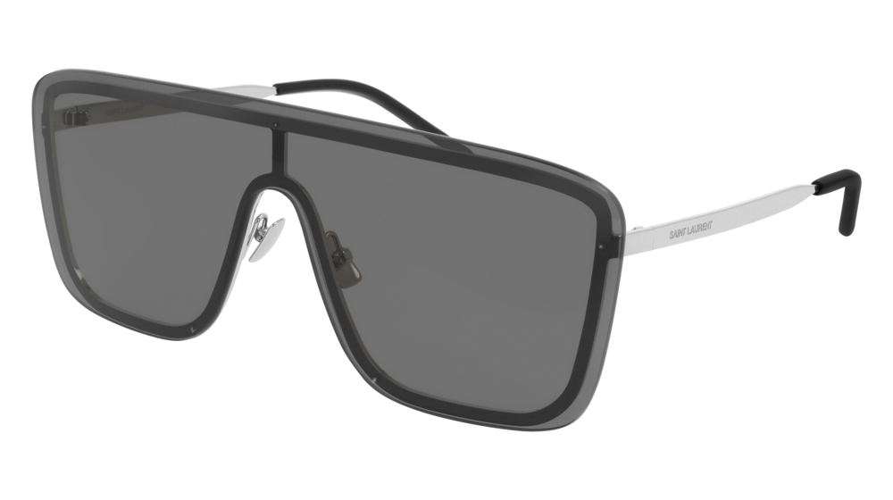 Saint Laurent Sunglass Unisex Silver Silver Grey