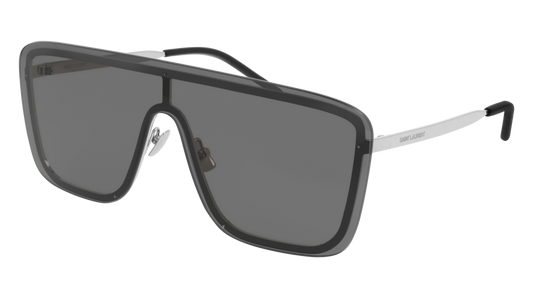 Saint Laurent Sunglass Unisex Silver Silver Grey