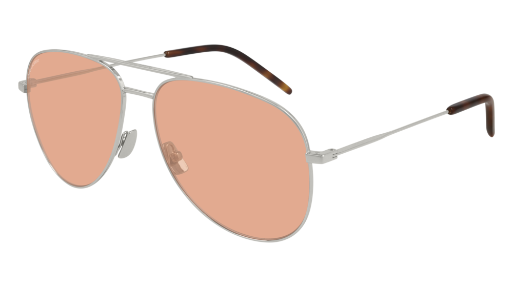 Saint Laurent Sunglass Unisex Silver Silver Pink