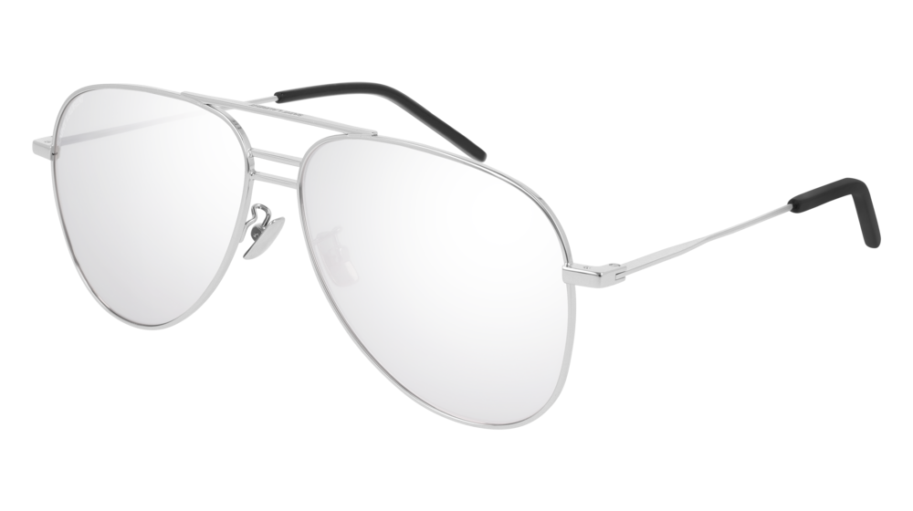 Saint Laurent Sunglass Unisex Silver Silver Silver