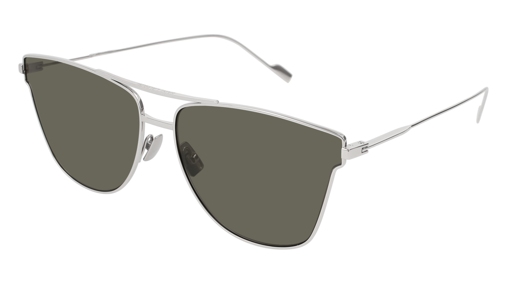 Saint Laurent Sunglass Unisex Silver Silver Grey