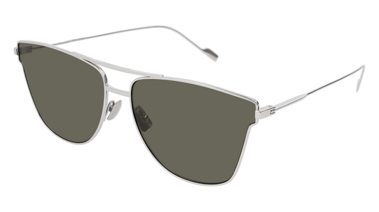 Saint Laurent Sunglass Unisex Silver Silver Grey