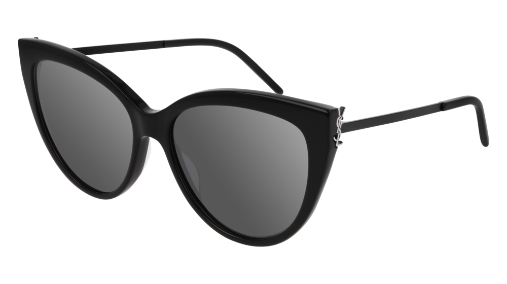 Saint Laurent Sunglass Woman Black Black Silver