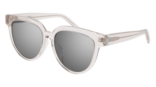 Saint Laurent Sunglass Woman Beige Beige Silver