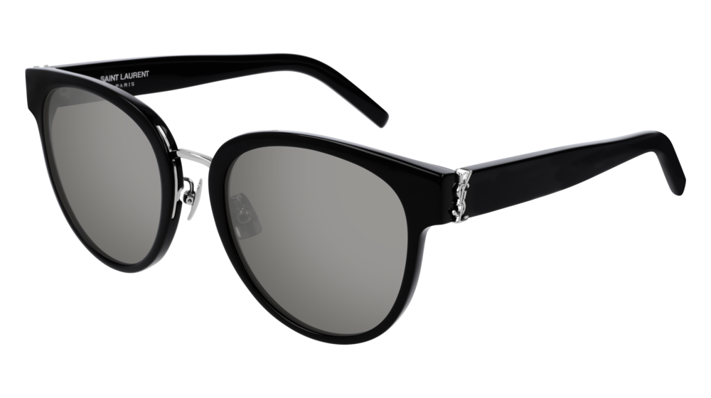 Saint Laurent Sunglass Woman Black Black Silver